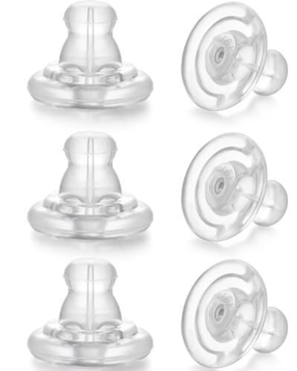 4511 Silicone Earring Backs, 6pcs 18K Gold Silicone Earring Backs